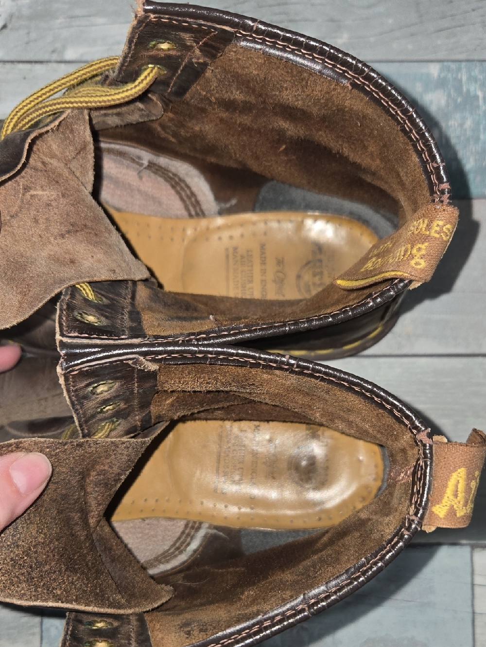 Vintage Dr Martens Brown Leather Lace-Up Work Boots Sz 10 - Picture 7 of 9
